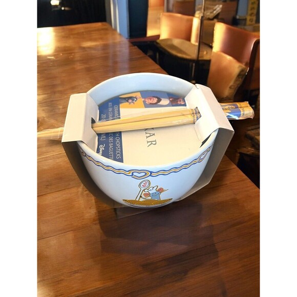 Disney Pixar Ratatouille Remy Icons Ceramic Ramen Noodle Rice Bowl Chopsticks - Picture 3 of 7